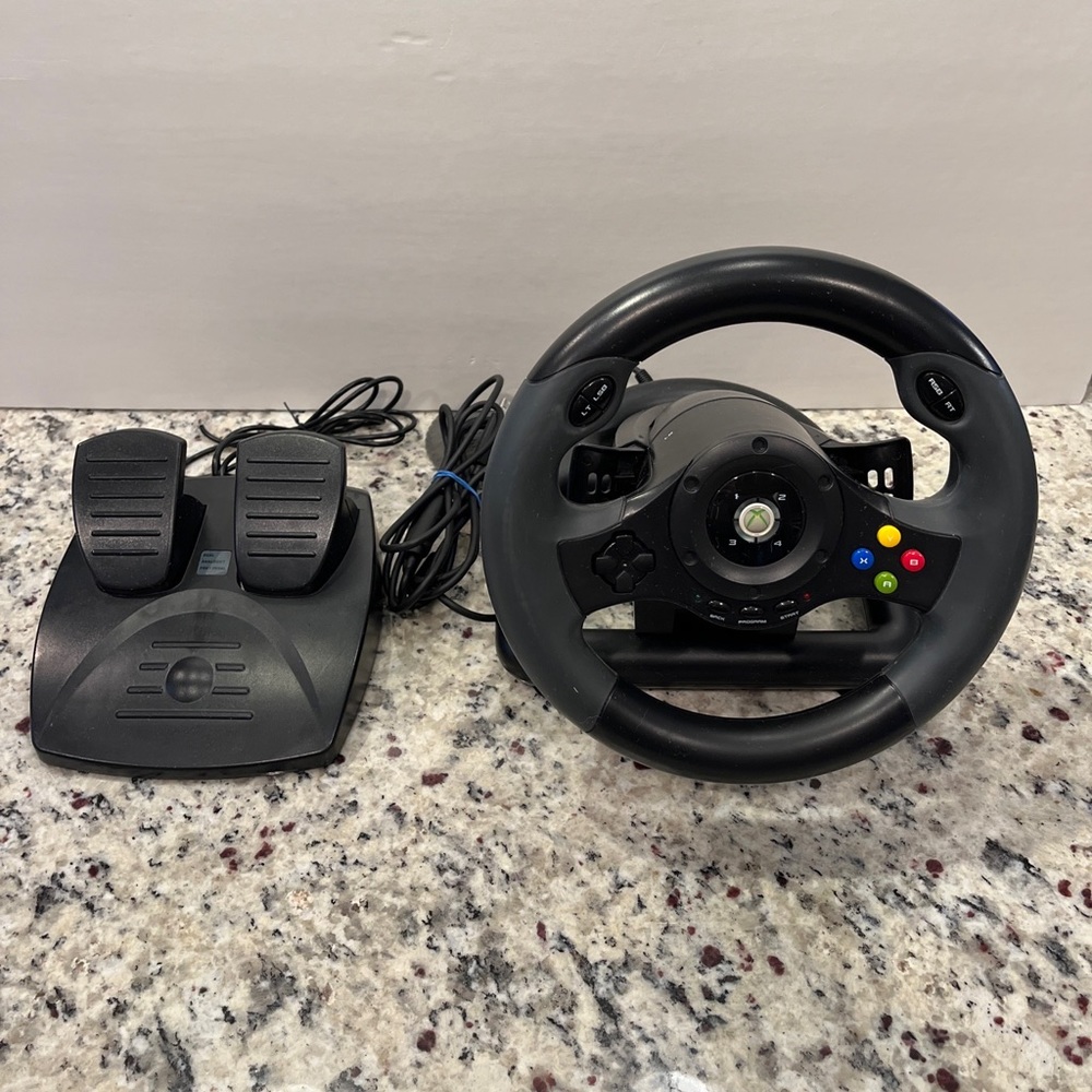 Hori Racing Wheel EX2 and Pedals HX3-71 (U/E) For Xbox 360 Wired w/ Box Untested